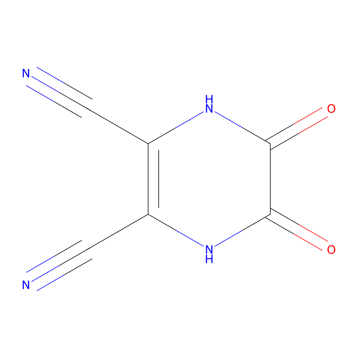 1,4,5,6-Tetrahydro-5,6-dioxo-2,3-pyrazinedicarbonitrile molecular structure, CAS 36023-64-0