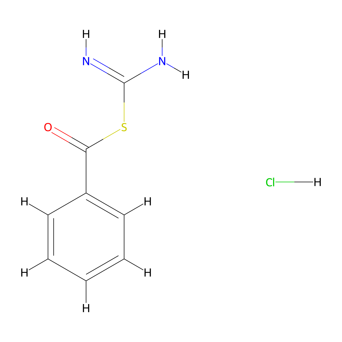 Benzoyl imidothiocarbamate hydrochloride molecular structure, CAS 36029-56-8