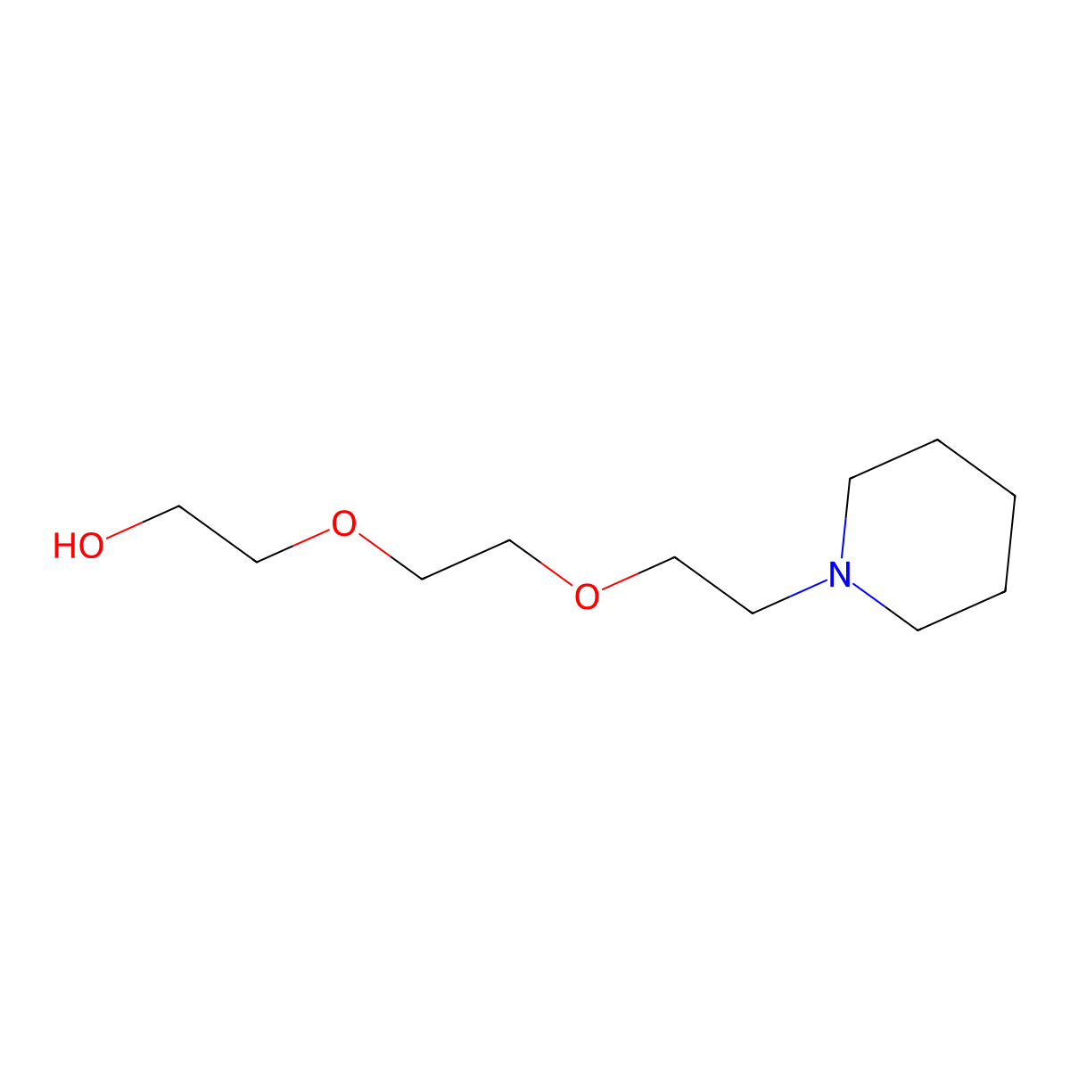 2-[2-(2-Piperidylethoxy)ethoxy]ethan-1-ol molecular structure, CAS 3603-44-9