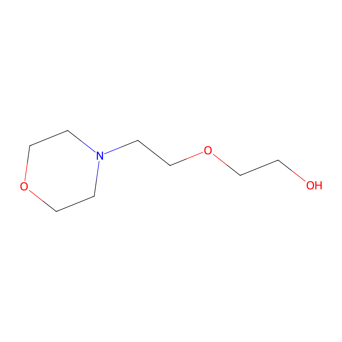 4-(2-(2-Hydroxyethoxy)ethyl)morpholine molecular structure, CAS 3603-45-0