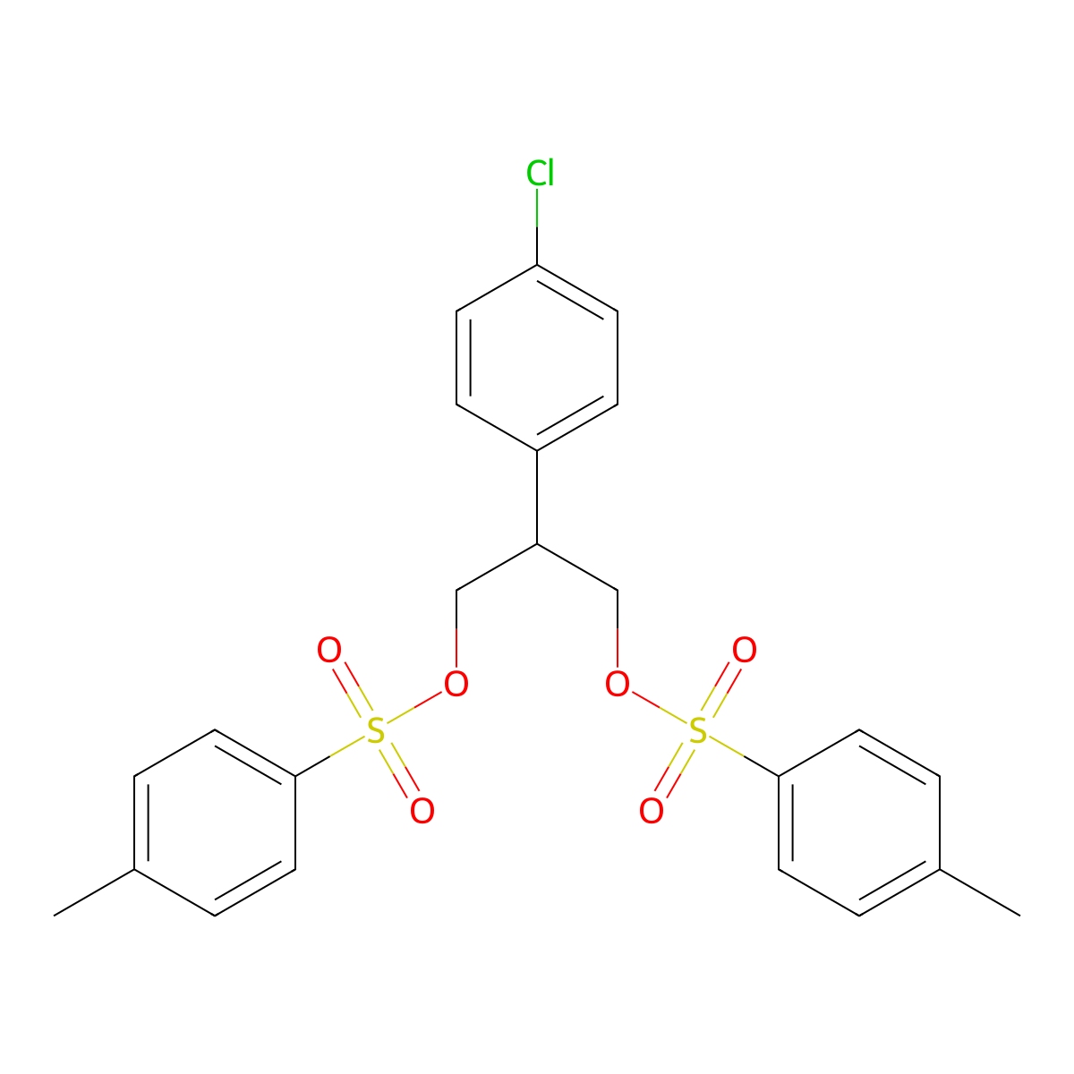 2-(4-Chlorophenyl)propane-1,3-diyl bis(4-methylbenzenesulfonate) molecular structure, CAS 36033-24-6