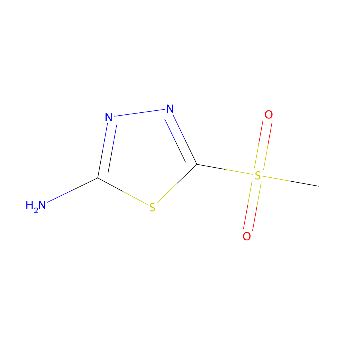5-(Methanesulfonyl)-1,3,4-thiadiazol-2-amine molecular structure, CAS 36033-66-6