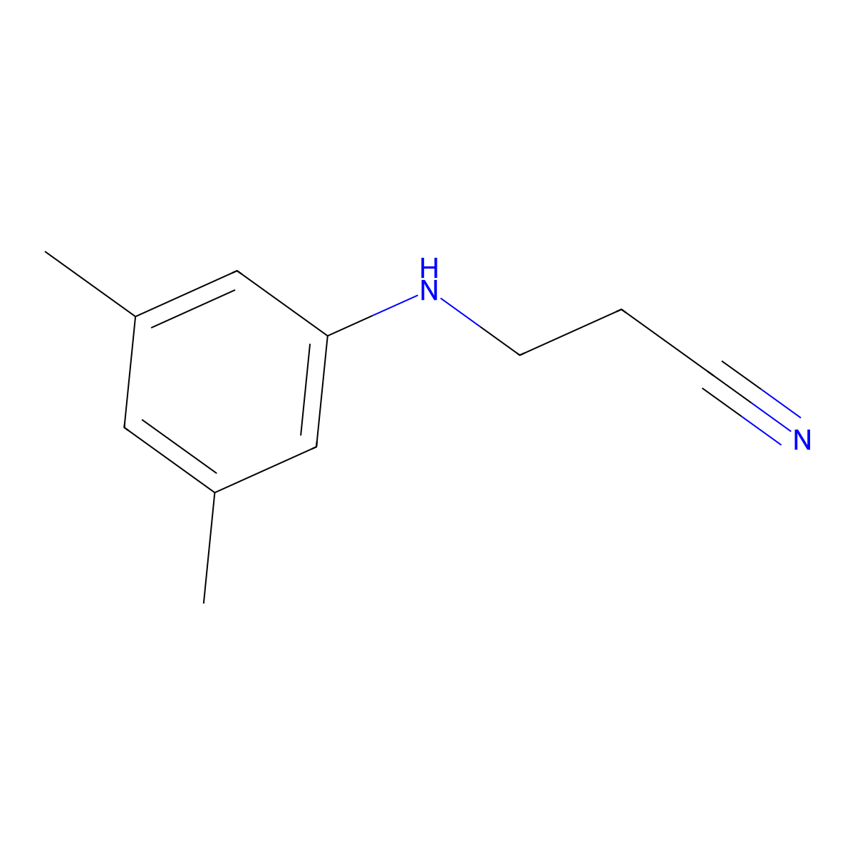3-[(3,5-Dimethylphenyl)amino]propanenitrile molecular structure, CAS 36034-62-5