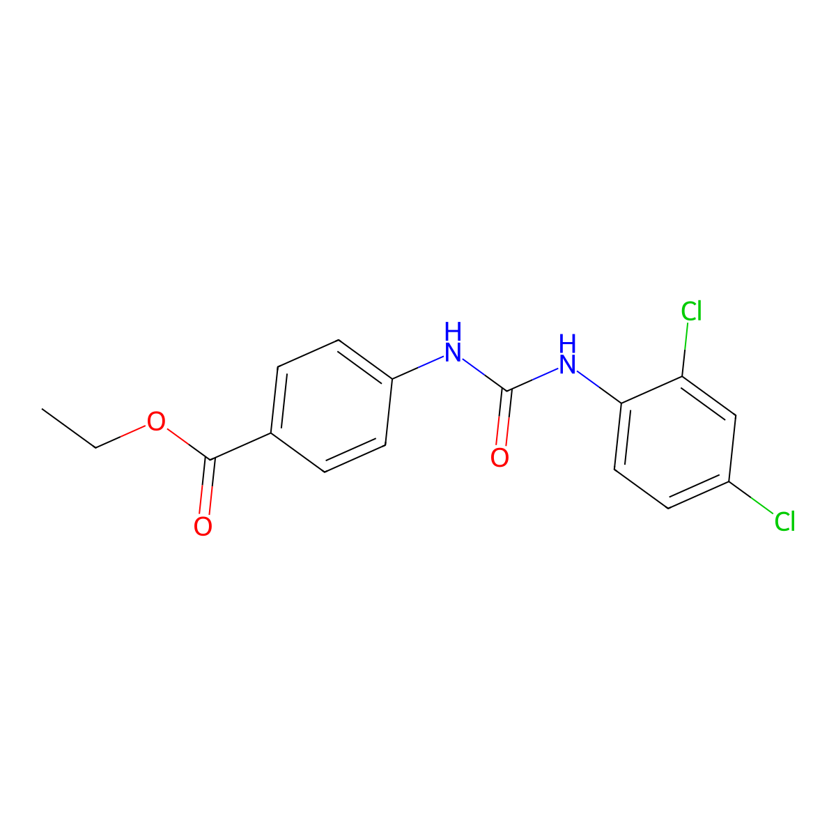 Ethyl 4-(3-(2,4-dichlorophenyl)ureido)benzoate molecular structure, CAS 36034-82-9