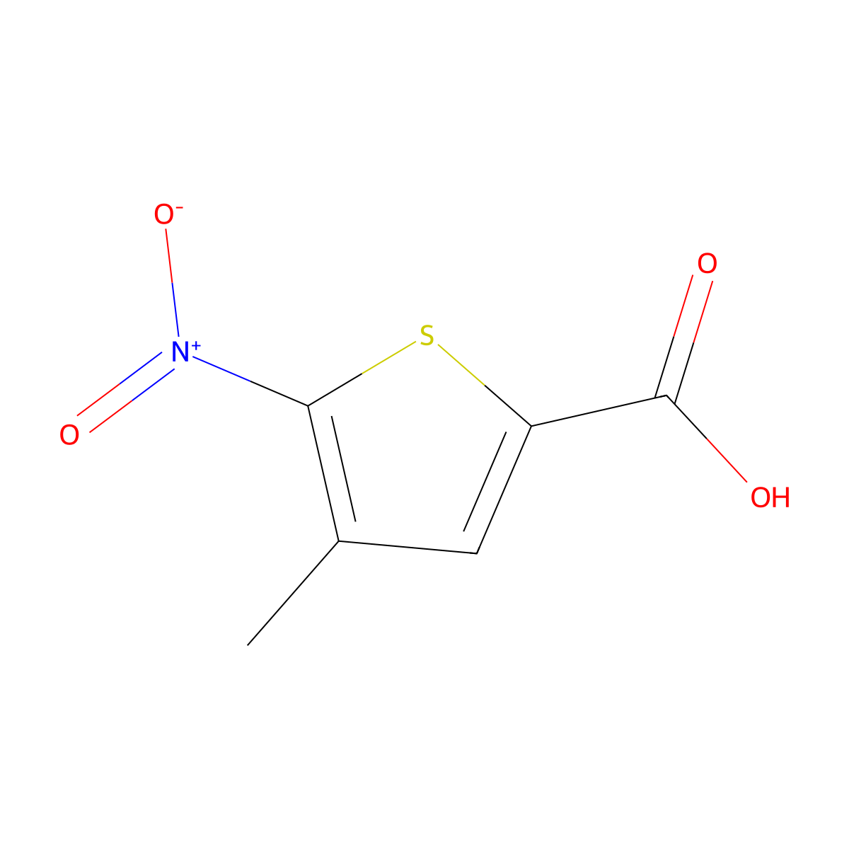 4-Methyl-5-nitro-2-thiophenecarboxylic acid molecular structure, CAS 36034-99-8