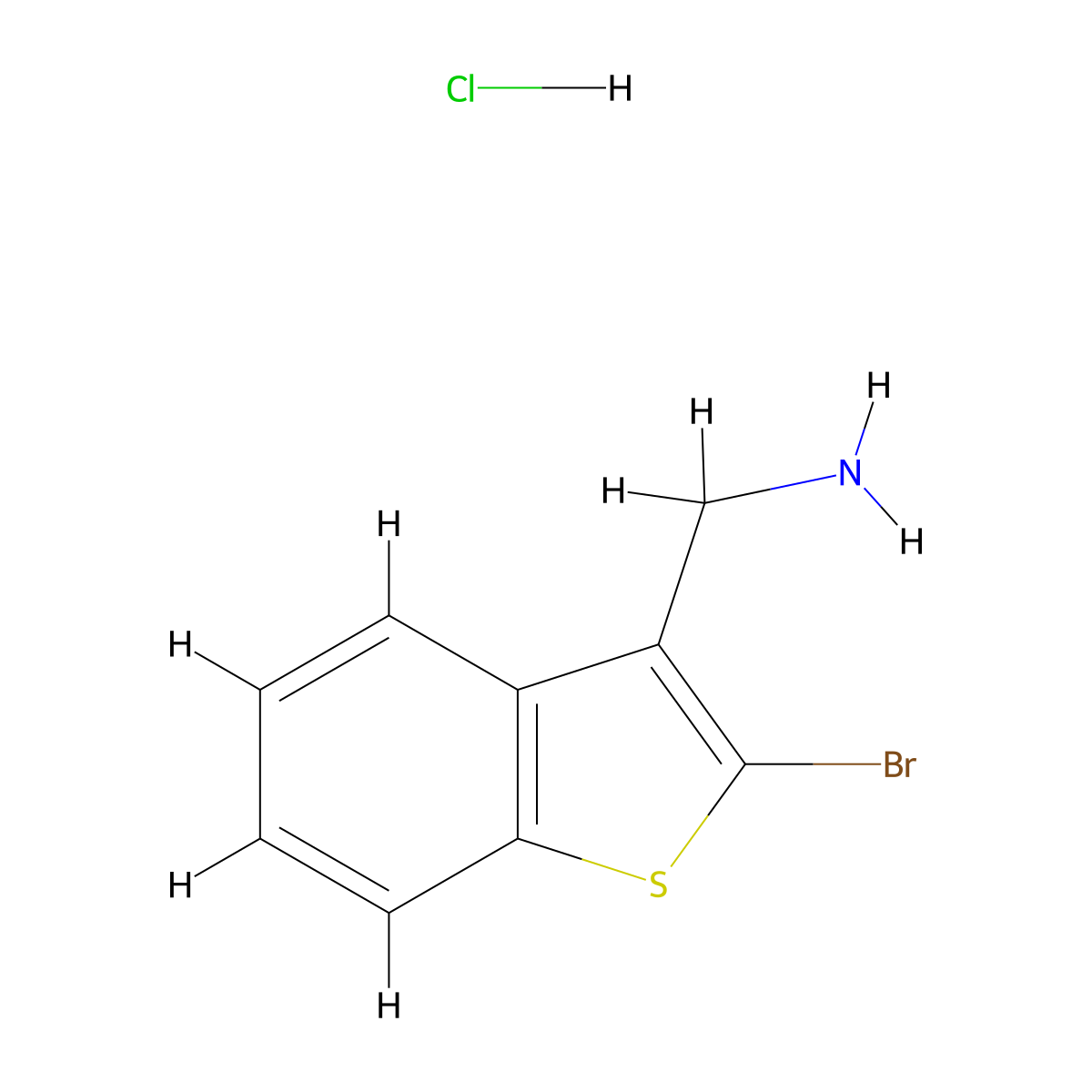 1-(2-Bromo-1-benzothiophen-3-yl)methanamine hydrochloride molecular structure, CAS 36035-33-3