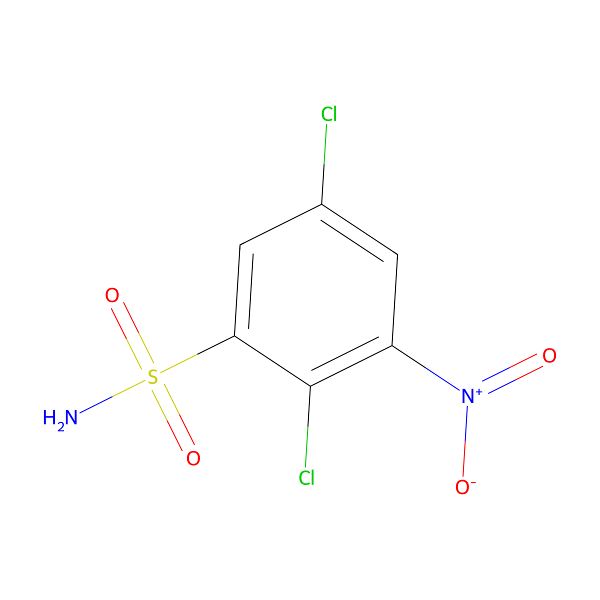 2,5-Dichloro-3-nitrobenzenesulfonamide molecular structure, CAS 36039-00-6
