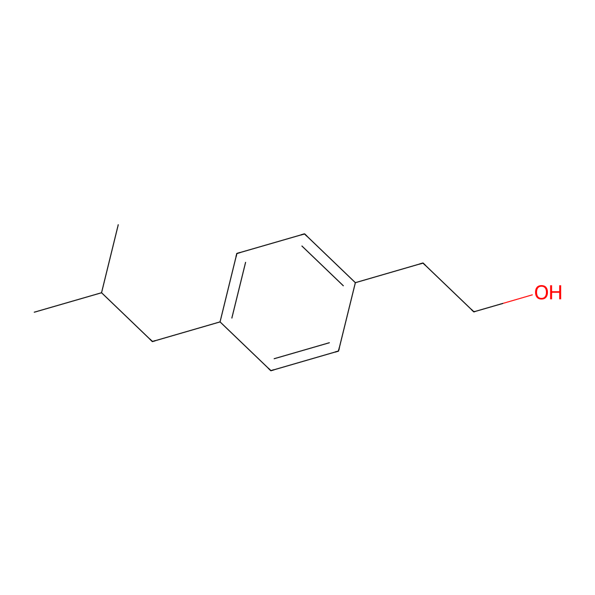 2-(4-(2-Methylpropyl)phenyl)ethanol molecular structure, CAS 36039-35-7