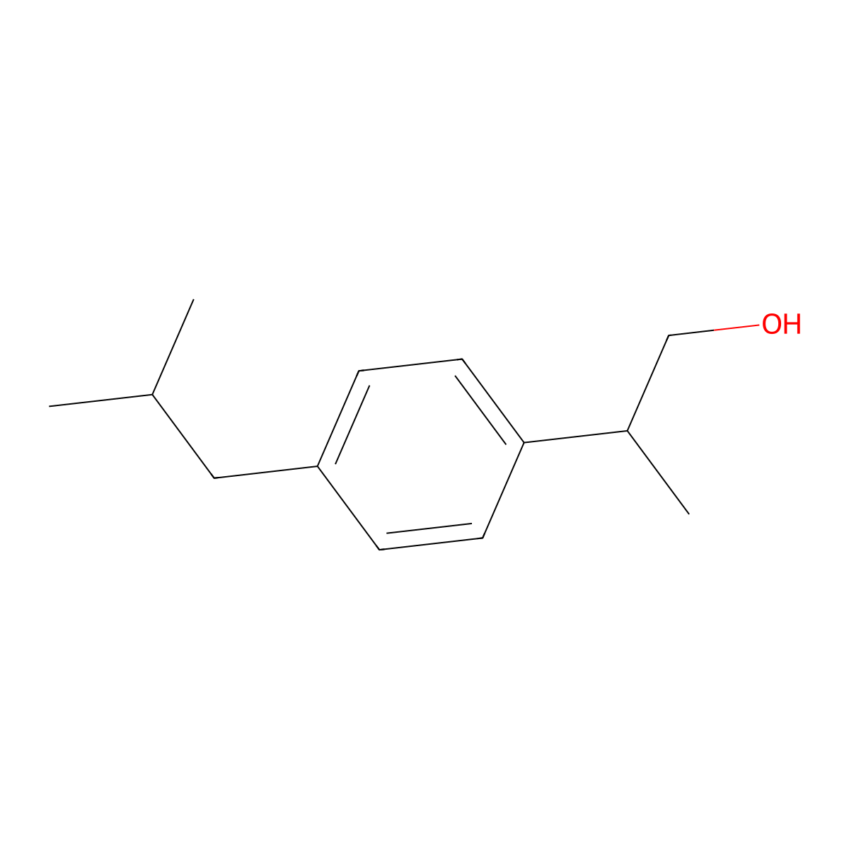 beta-Methyl-4-(2-methylpropyl)benzeneethanol molecular structure, CAS 36039-36-8
