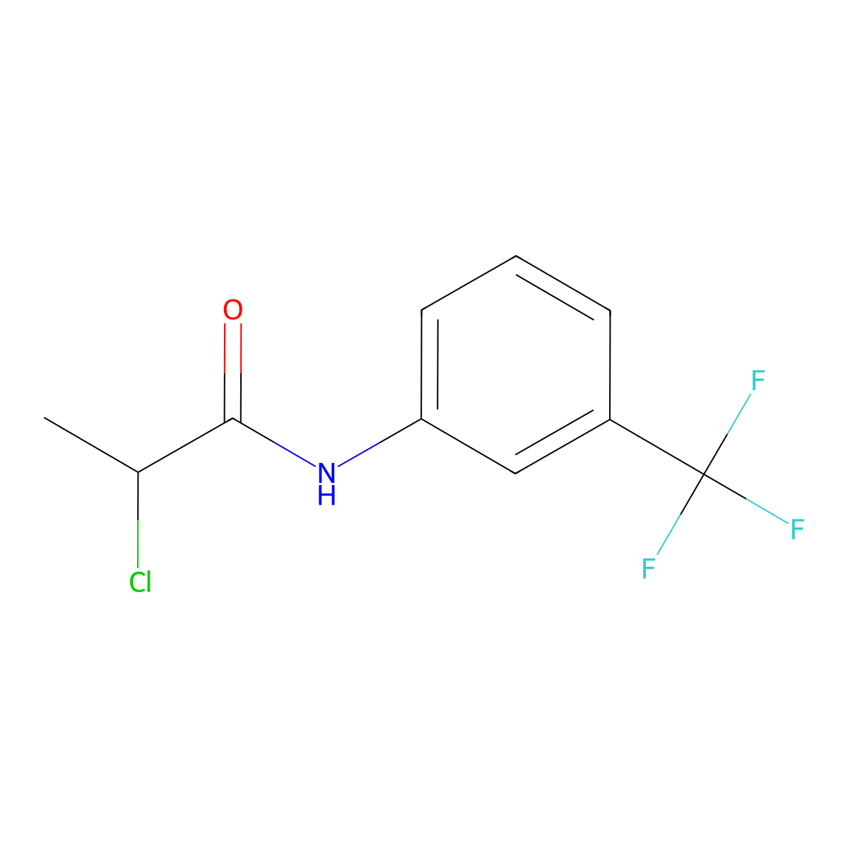 2-chloro-N-[3-(trifluoromethyl)phenyl]propanamide molecular structure, CAS 36040-85-4
