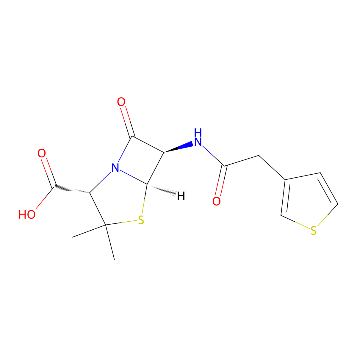 Decarboxyticarcillin molecular structure, CAS 36041-93-7
