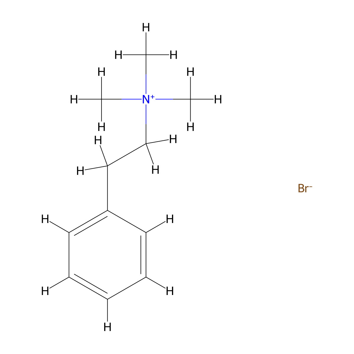 Benzeneethanaminium, N,N,N-trimethyl-, bromide (1:1) molecular structure, CAS 36043-87-5