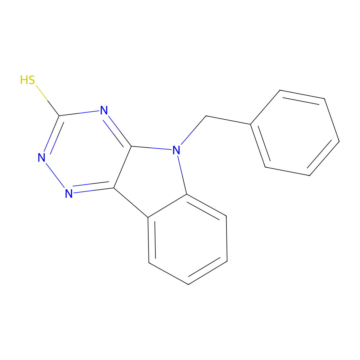 5-benzyl-5H-[1,2,4]triazino[5,6-b]indole-3-thiol molecular structure, CAS 36047-60-6