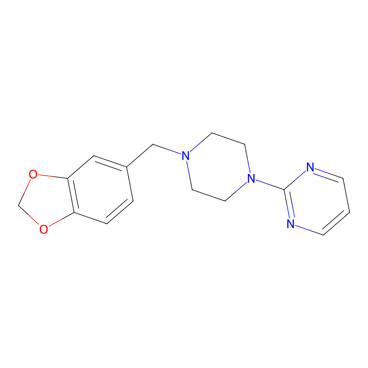Piribedil molecular structure, CAS 3605-01-4