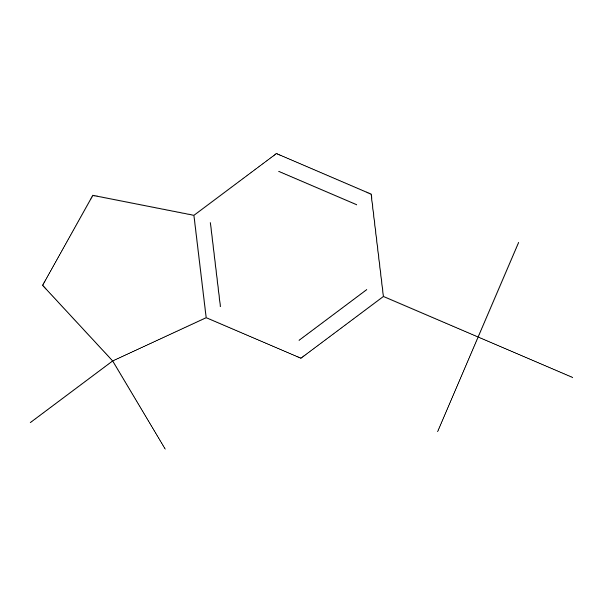 1H-Indene, 6-(1,1-dimethylethyl)-2,3-dihydro-1,1-dimethyl- molecular structure, CAS 3605-31-0