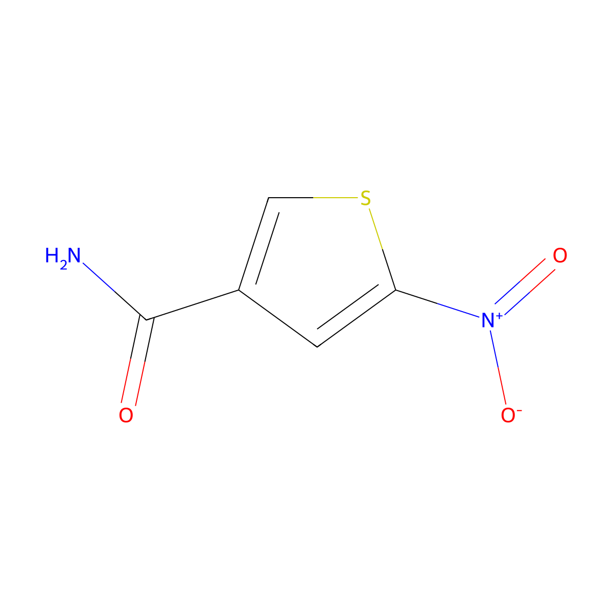 5-Nitrothiophene-3-carboxamide molecular structure, CAS 36050-09-6