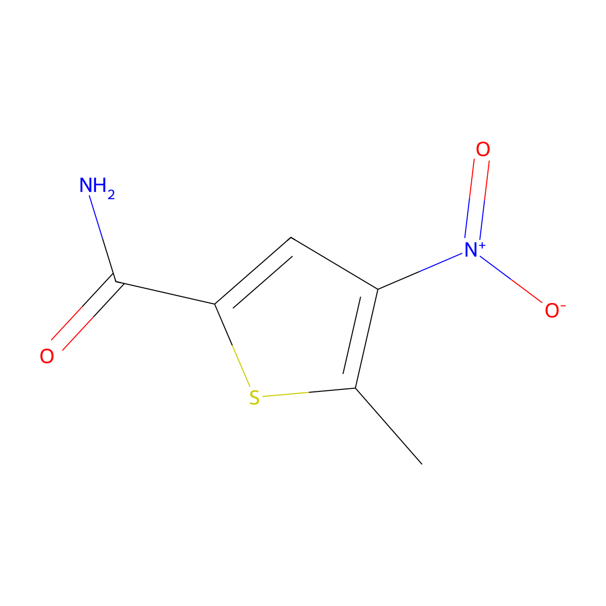 5-Methyl-4-nitrothiophene-2-carboxamide molecular structure, CAS 36050-10-9