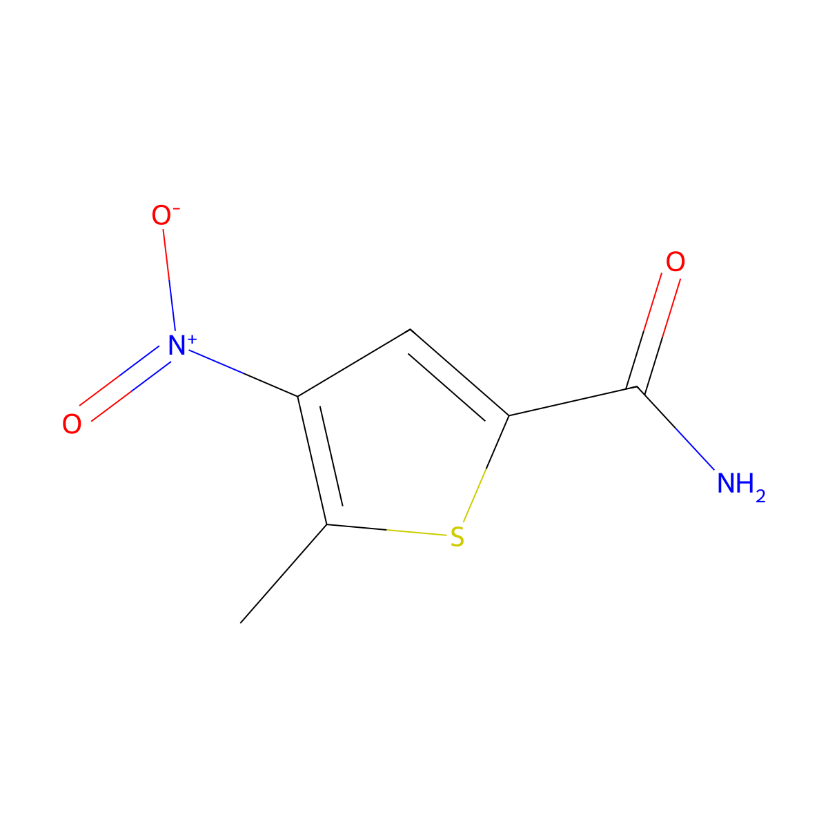 5-Methyl-4-nitrothiophene-2-carboxamide molecular structure, CAS 36050-10-9