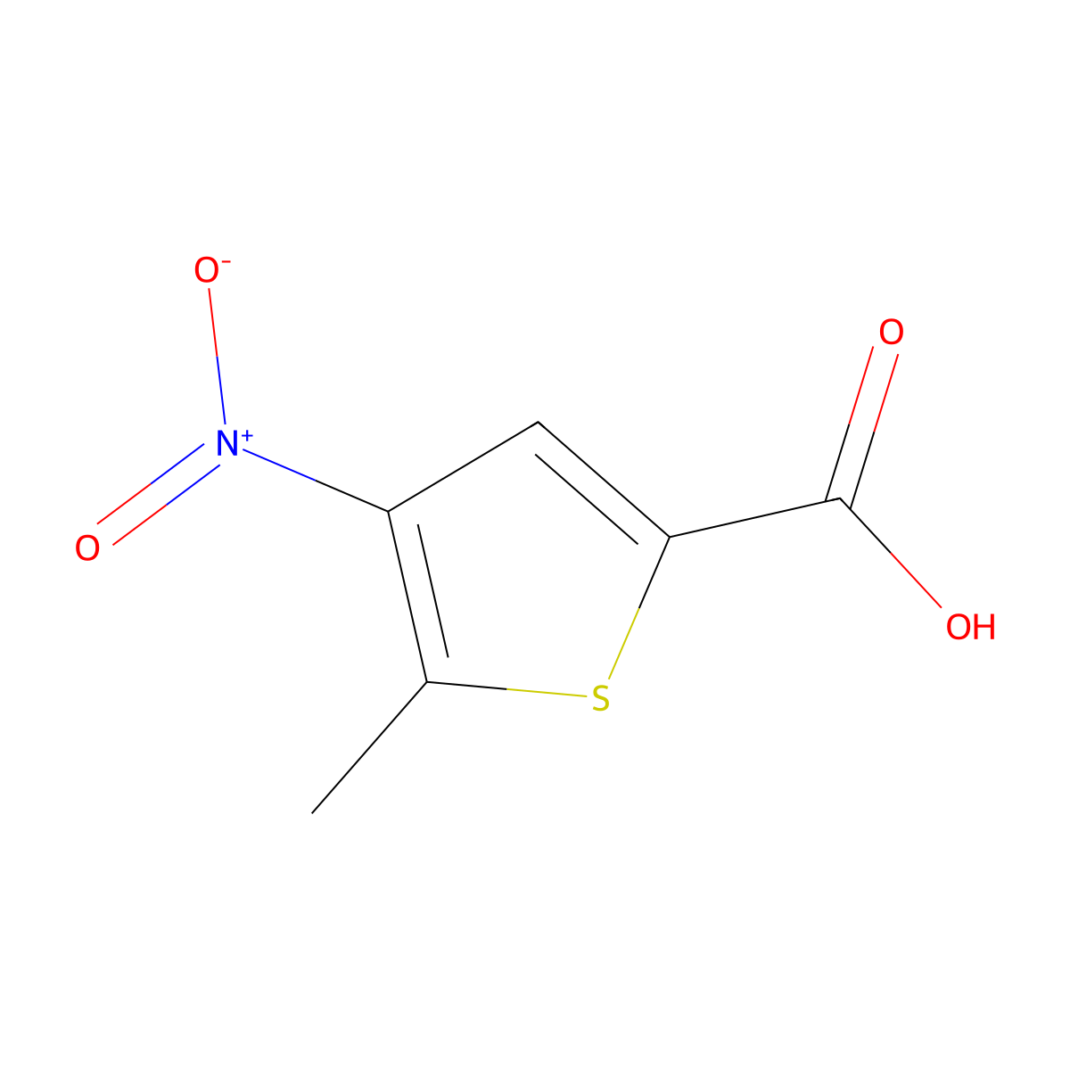 5-Methyl-4-nitrothiophene-2-carboxylic acid molecular structure, CAS 36050-35-8