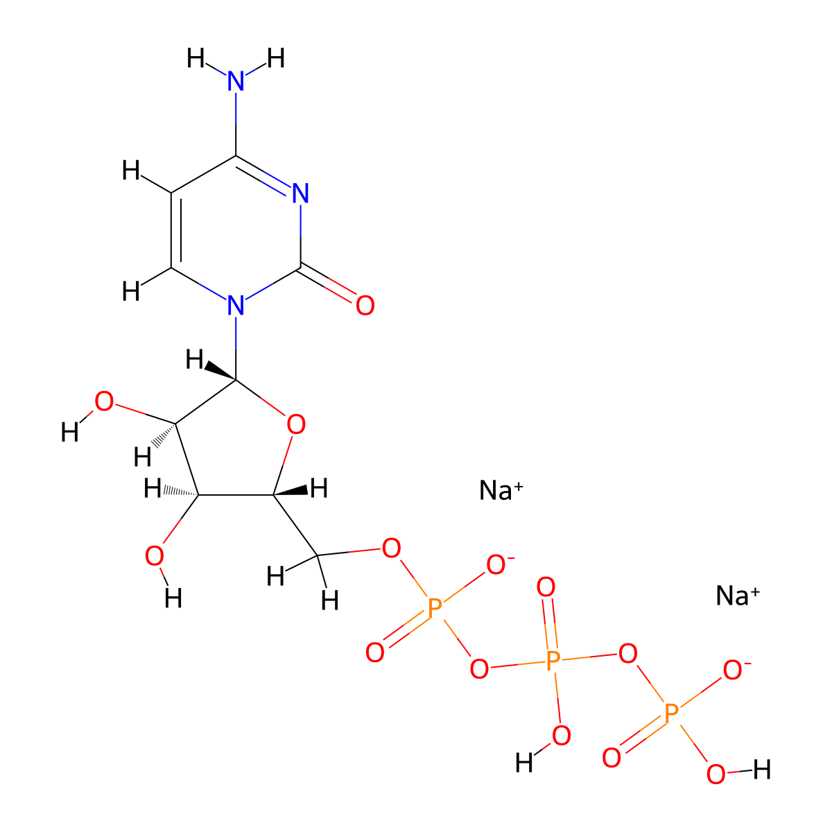 Cytidine-5'-triphosphoric acid disodium salt molecular structure, CAS 36051-68-0
