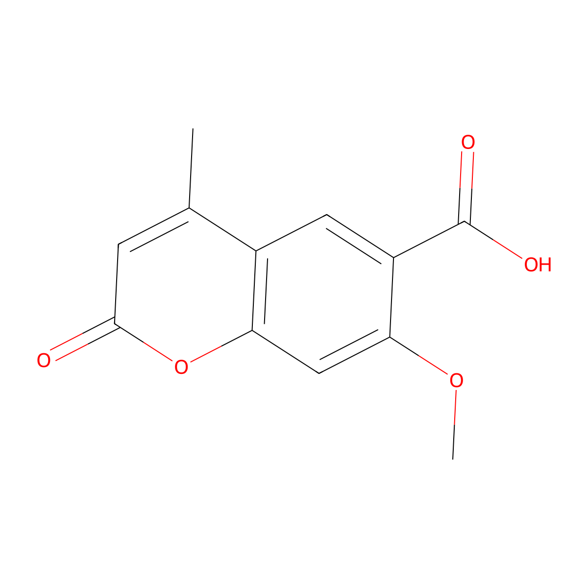 7-Methoxy-4-methyl-2-oxo-2H-1-benzopyran-6-carboxylic acid molecular structure, CAS 36051-91-9