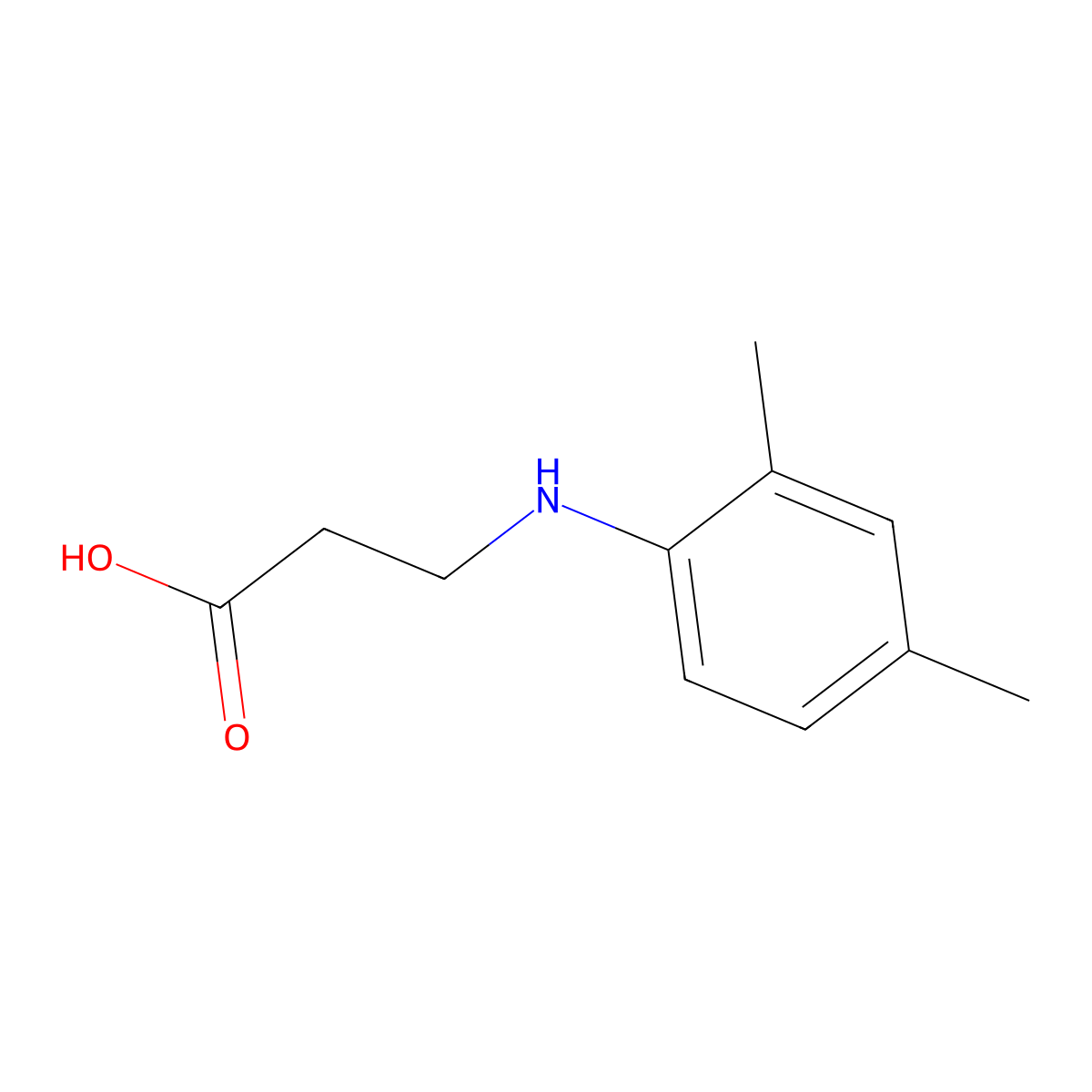 3-((2,4-Dimethylphenyl)amino)propanoic acid molecular structure, CAS 36053-80-2