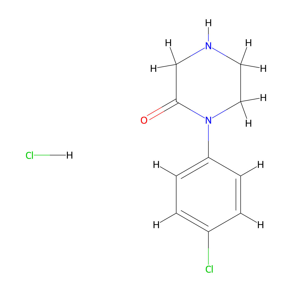 1-(4-Chlorophenyl)piperazin-2-one hydrochloride molecular structure, CAS 360561-52-0