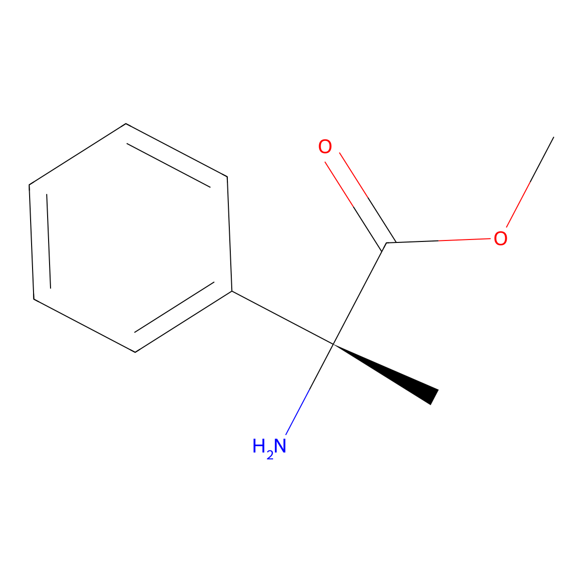 methyl (2R)-2-amino-2-phenylpropanoate molecular structure, CAS 360566-30-9