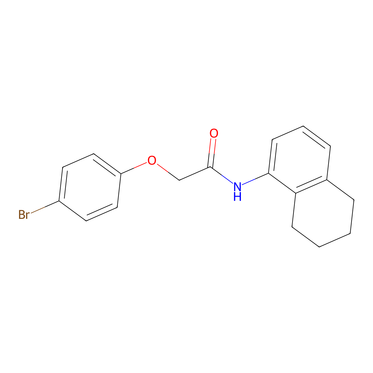 2-(4-bromophenoxy)-N-(5,6,7,8-tetrahydronaphthalen-1-yl)acetamide molecular structure, CAS 360567-93-7