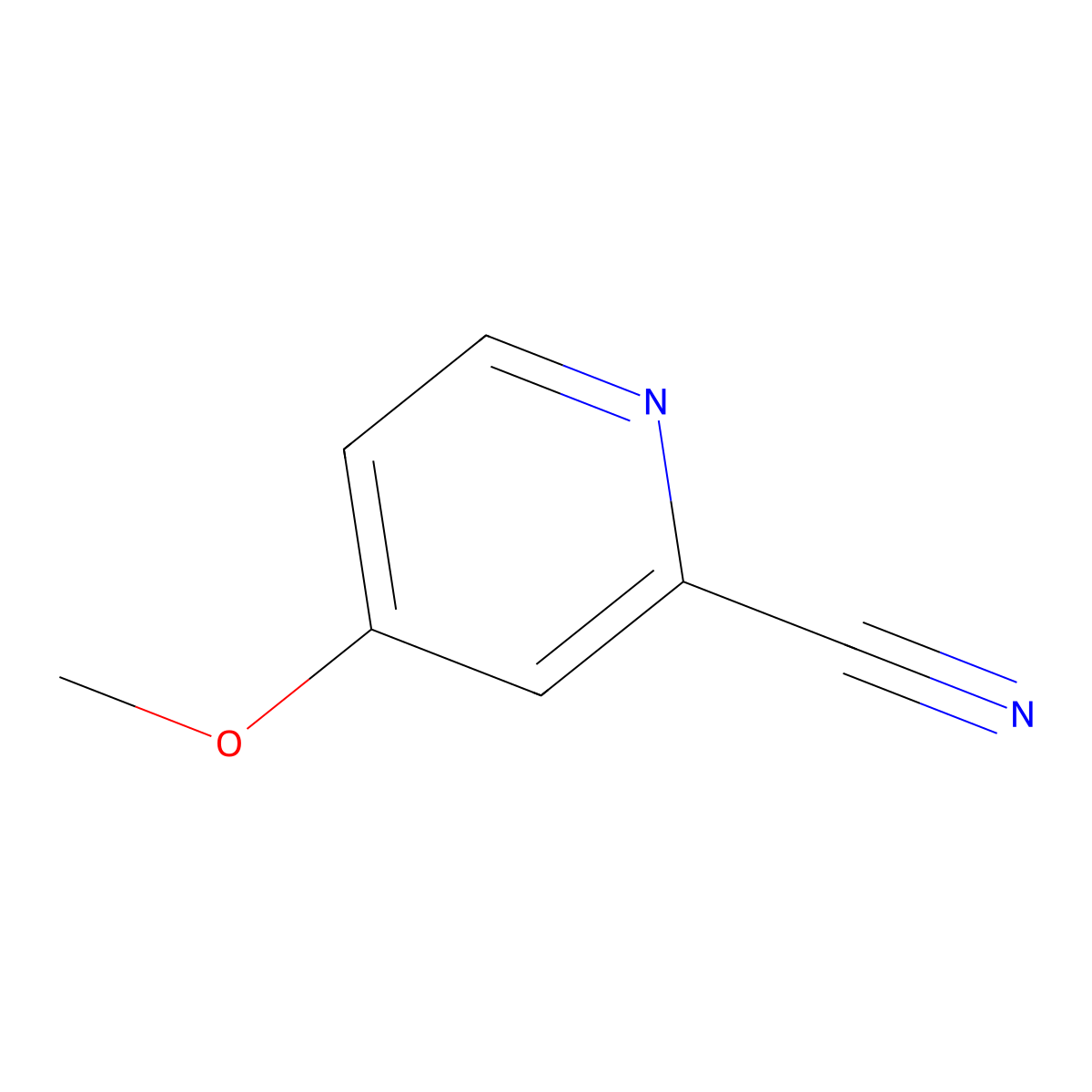 4-Methoxypyridine-2-carbonitrile molecular structure, CAS 36057-44-0