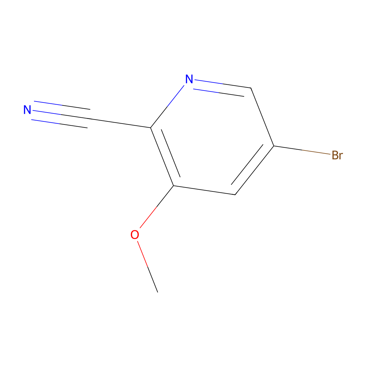 5-Bromo-3-methoxypyridine-2-carbonitrile molecular structure, CAS 36057-46-2