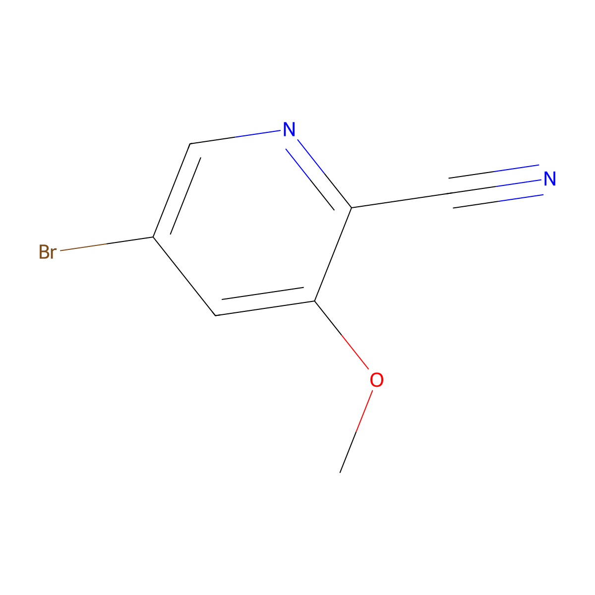 5-Bromo-3-methoxypyridine-2-carbonitrile molecular structure, CAS 36057-46-2