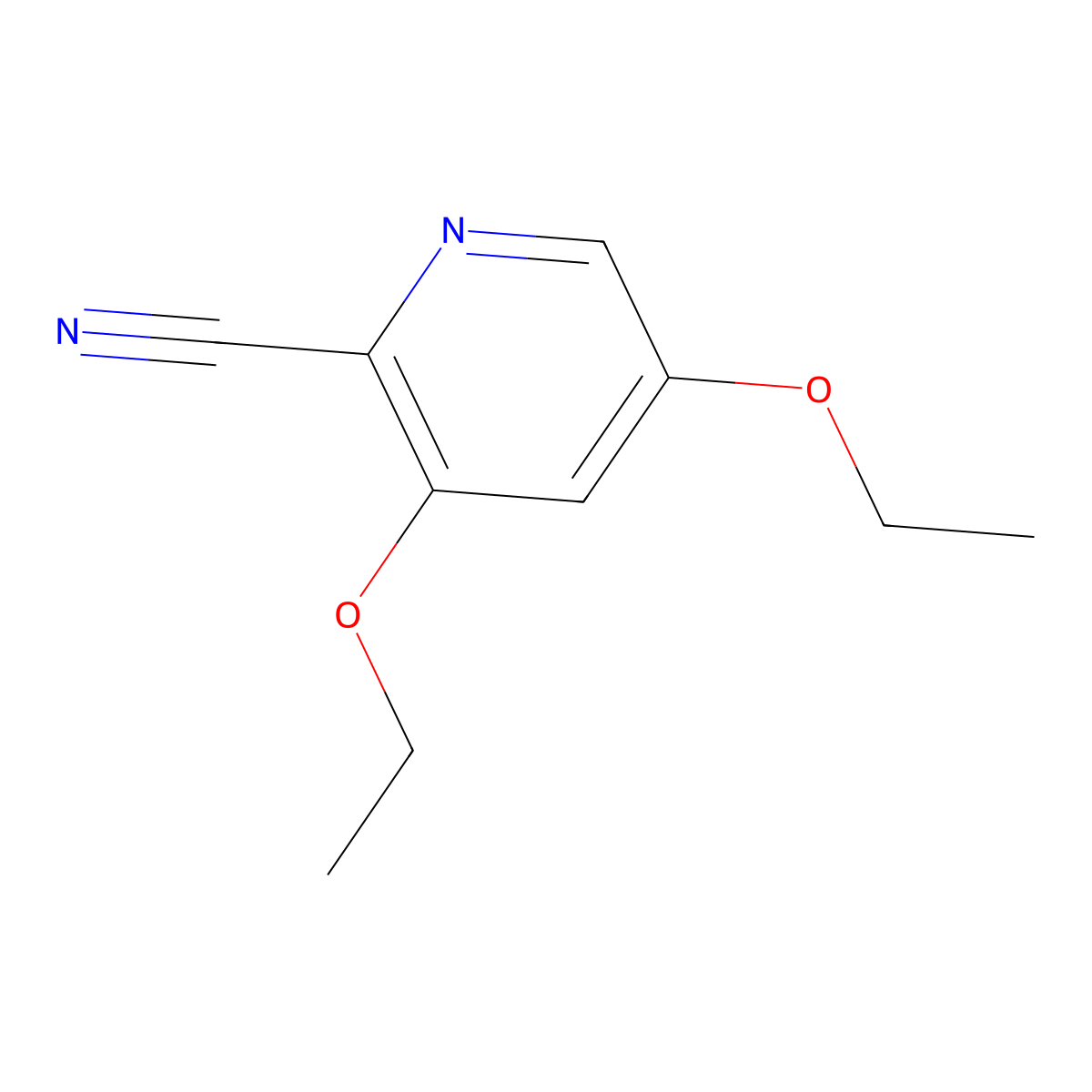 3,5-Diethoxypicolinonitrile molecular structure, CAS 36057-52-0