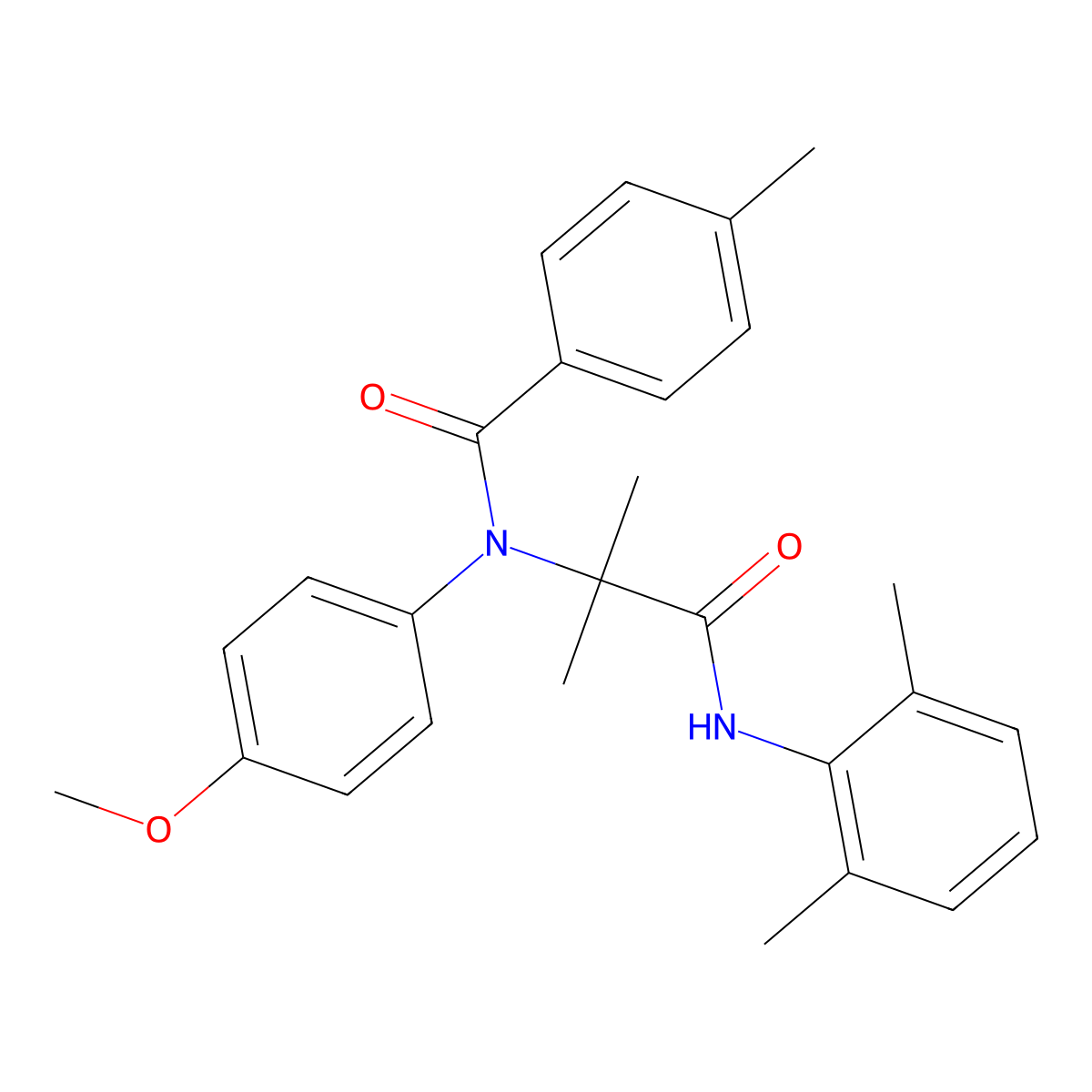 N-[1-(2,6-dimethylanilino)-2-methyl-1-oxopropan-2-yl]-N-(4-methoxyphenyl)-4-methylbenzamide molecular structure, CAS 360571-08-0