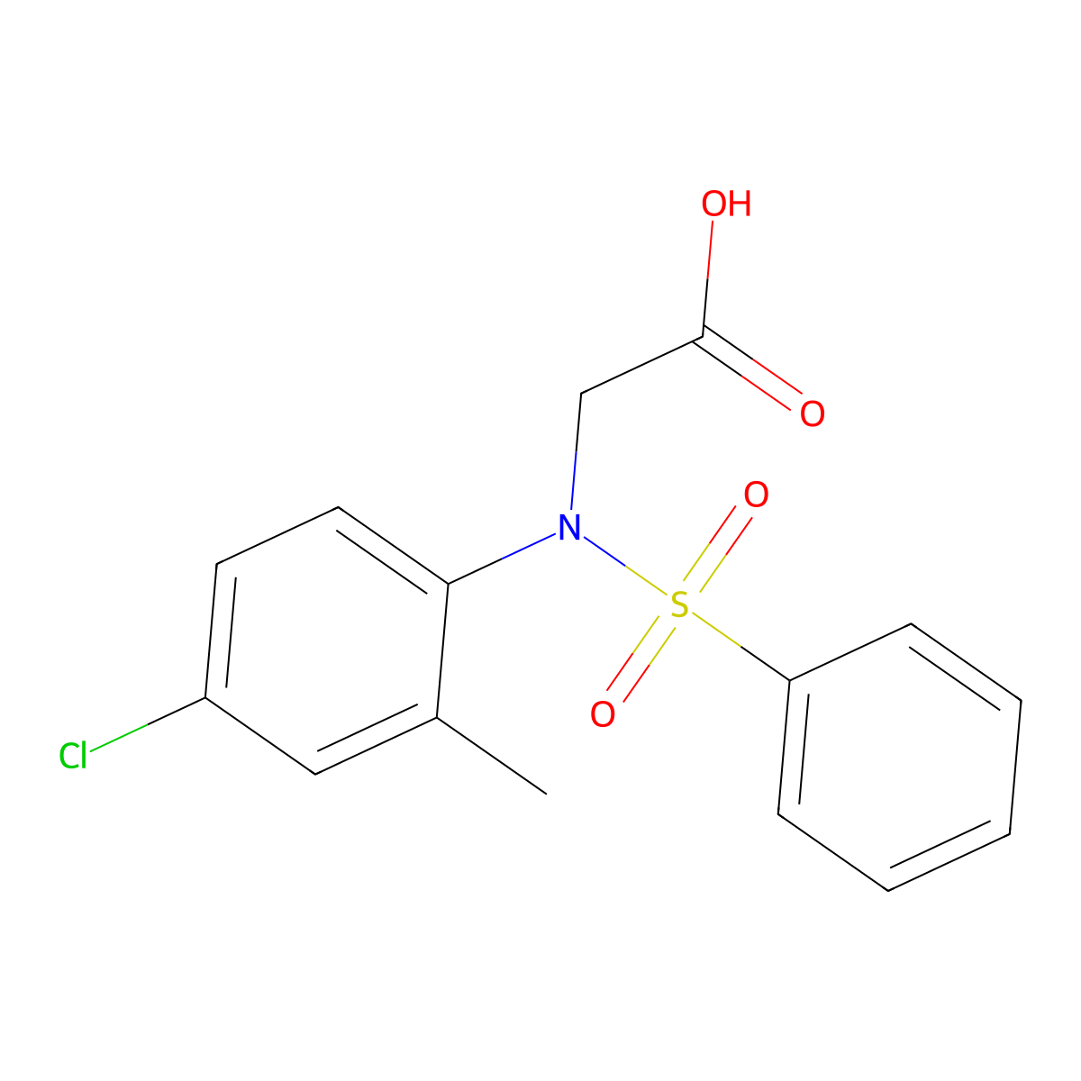 N-(4-chloro-2-methylphenyl)-N-(phenylsulfonyl)glycine molecular structure, CAS 360571-16-0