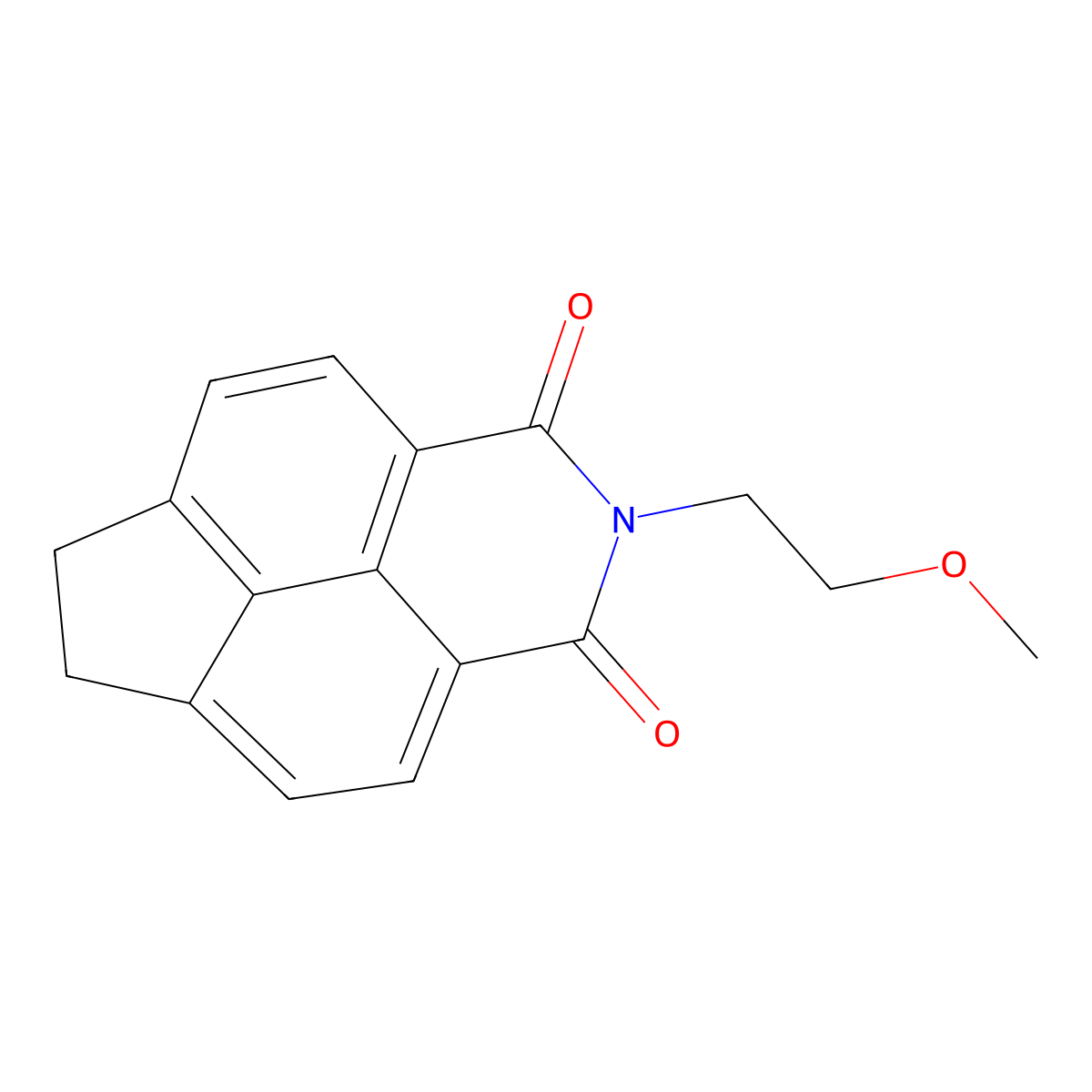 2-(2-methoxyethyl)-6,7-dihydro-1H-indeno[6,7,1-def]isoquinoline-1,3(2H)-dione molecular structure, CAS 360572-17-4