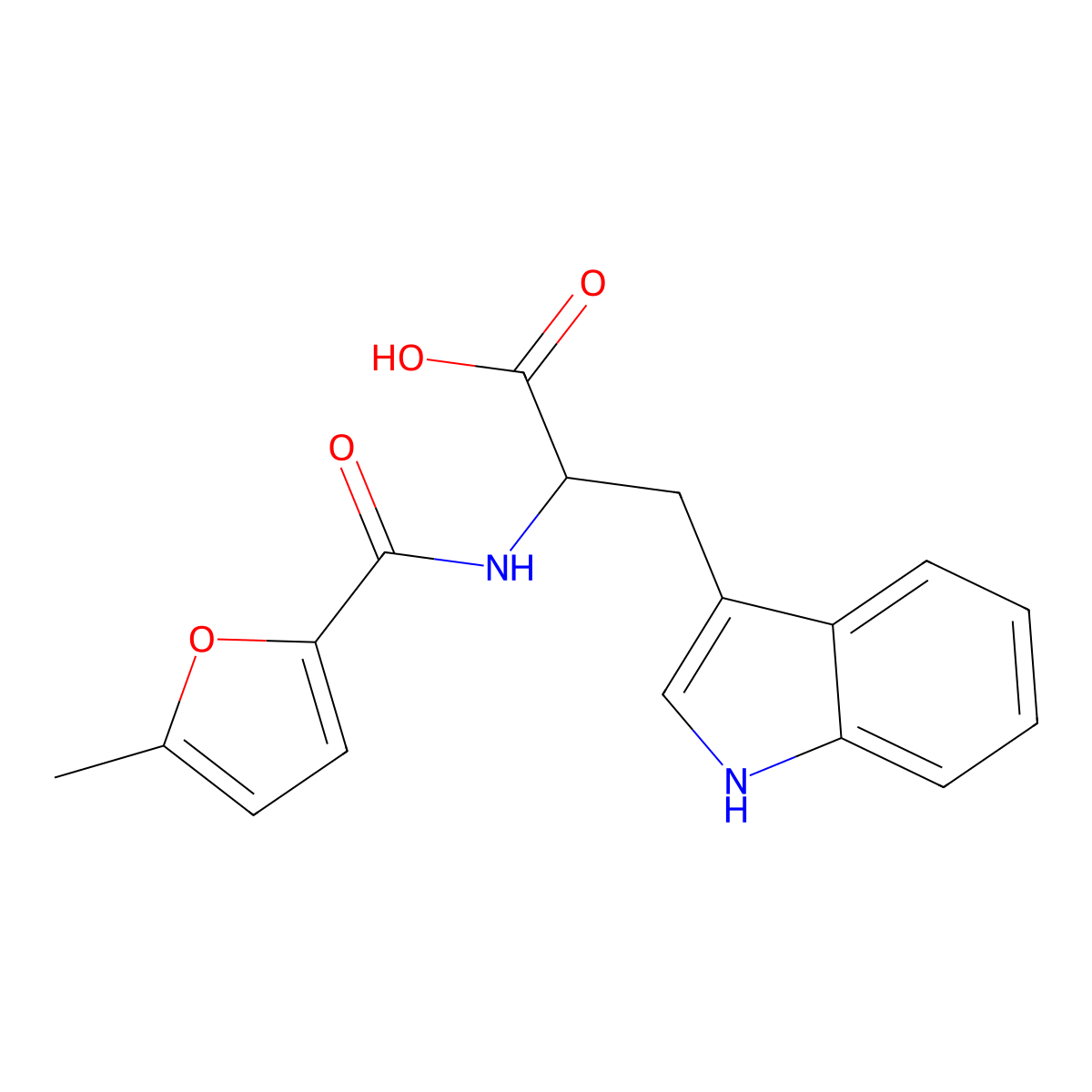 3-(1H-Indol-3-yl)-2-[(5-methyl-furan-2-carbonyl)-amino]-propionic acid molecular structure, CAS 360573-13-3