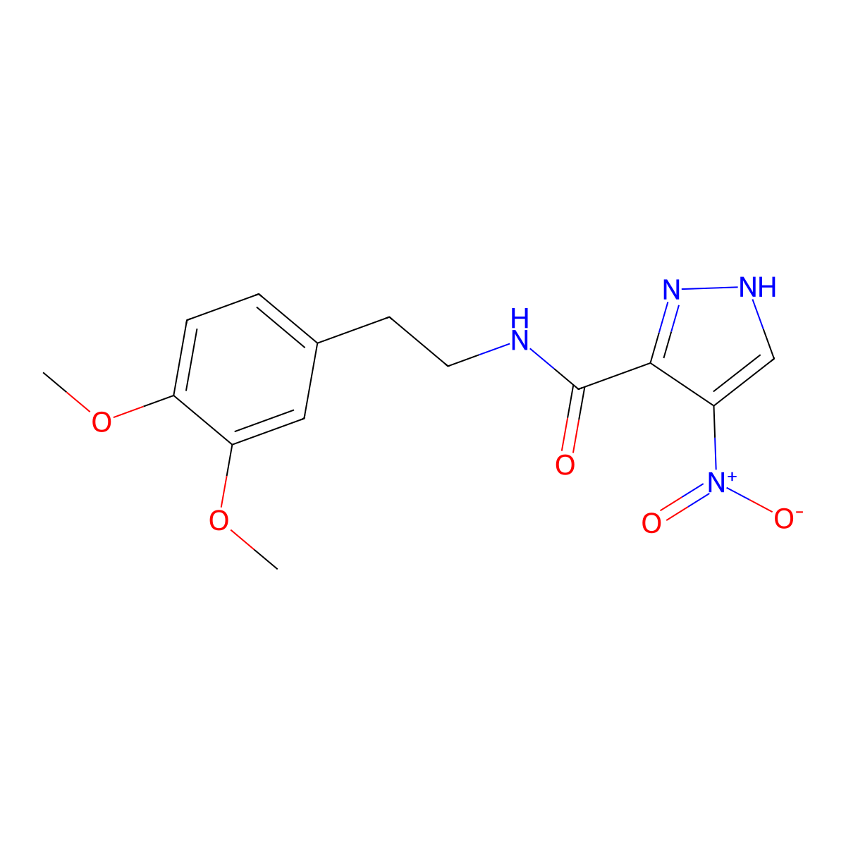 N-(2-(3,4-Dimethoxyphenyl)ethyl)-4-nitro-1H-pyrazole-3-carboxamide molecular structure, CAS 360573-16-6