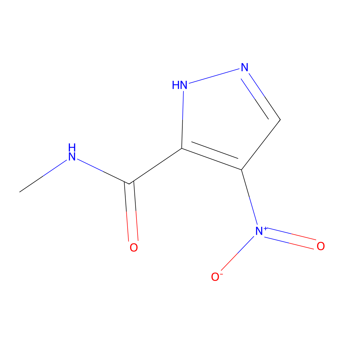 N-methyl-4-nitro-1H-pyrazole-5-carboxamide molecular structure, CAS 360573-34-8