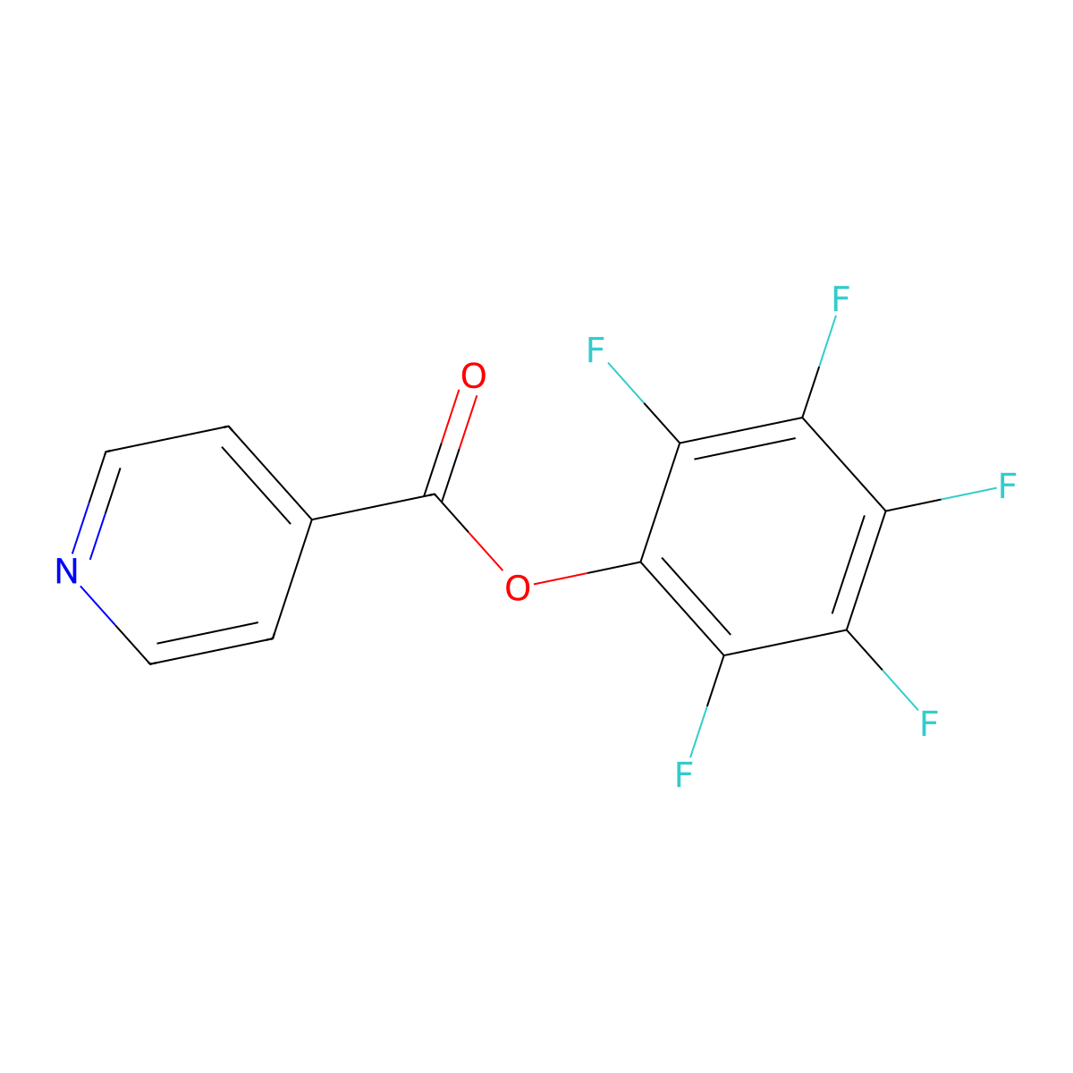 Pentafluorophenyl pyridine-4-carboxylate molecular structure, CAS 360574-34-1