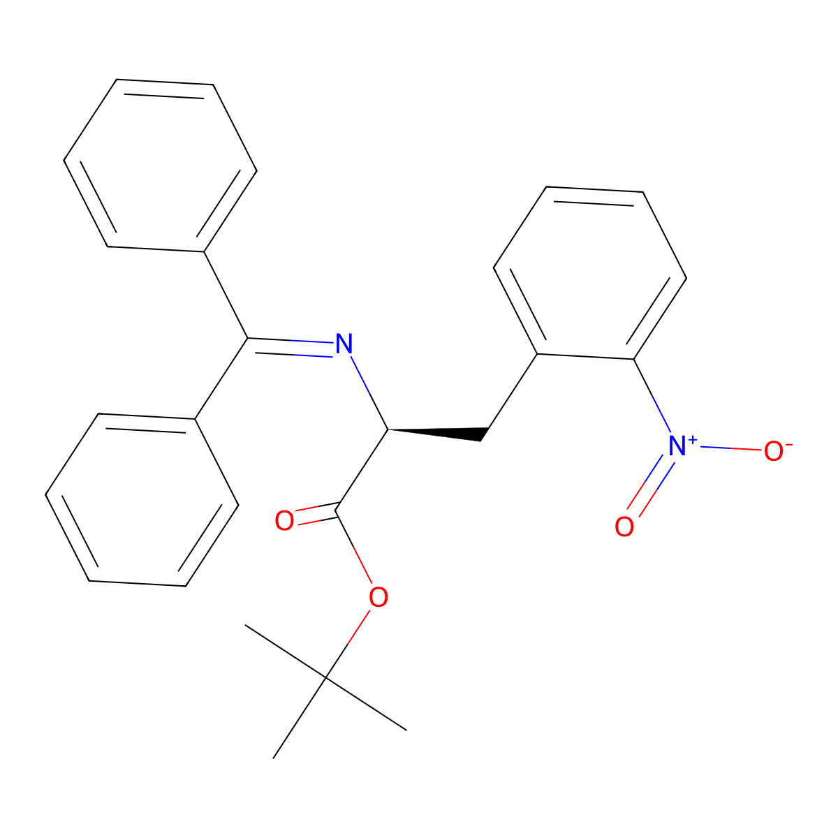 tert-Butyl (S)-2-((diphenylmethylene)amino)-3-(2-nitrophenyl)propanoate molecular structure, CAS 360575-05-9