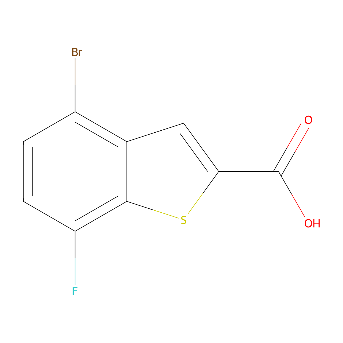 4-Bromo-7-fluoro-benzothiophene-2-carboxylic acid molecular structure, CAS 360576-06-3