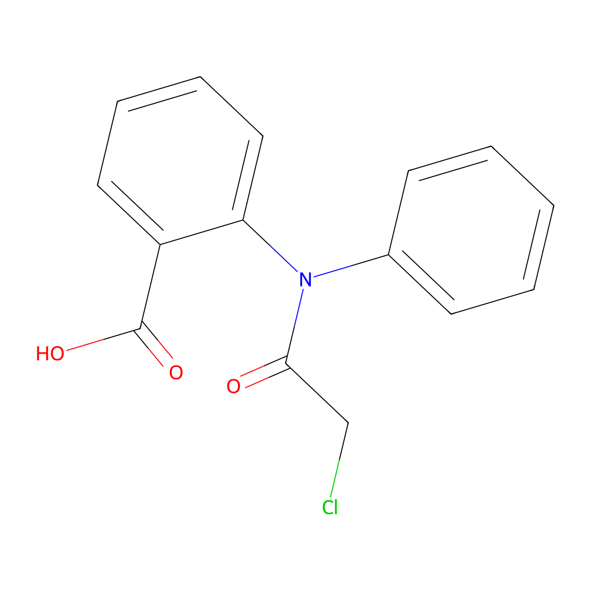 Benzoic acid, 2-[(2-chloroacetyl)phenylamino]- molecular structure, CAS 3606-15-3