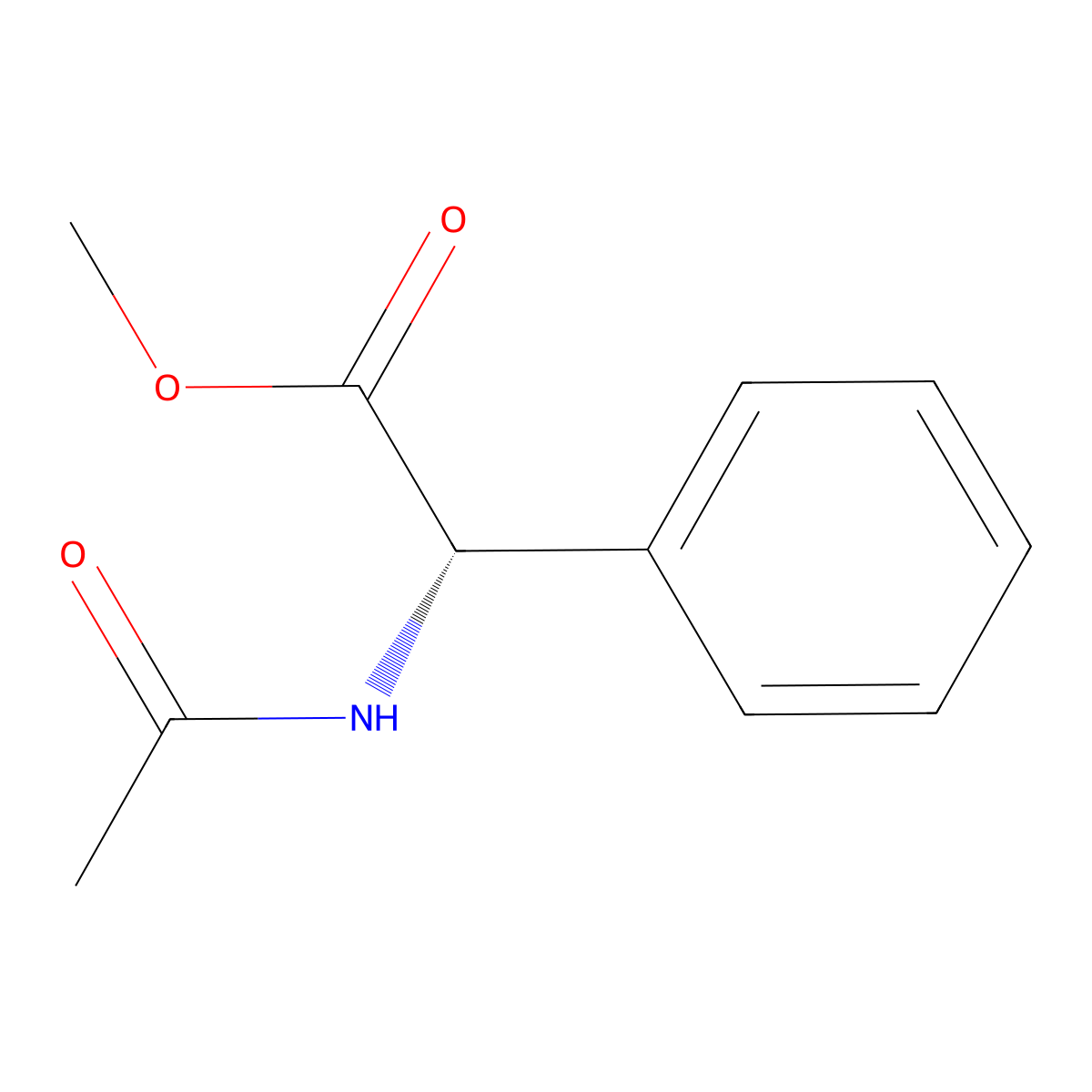 Methyl (2S)-acetamido(phenyl)acetate molecular structure, CAS 36060-84-1