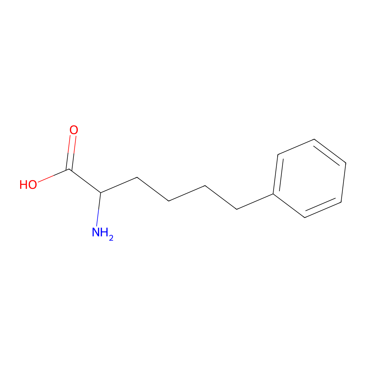2-Amino-6-phenylhexanoic acid molecular structure, CAS 36061-05-9