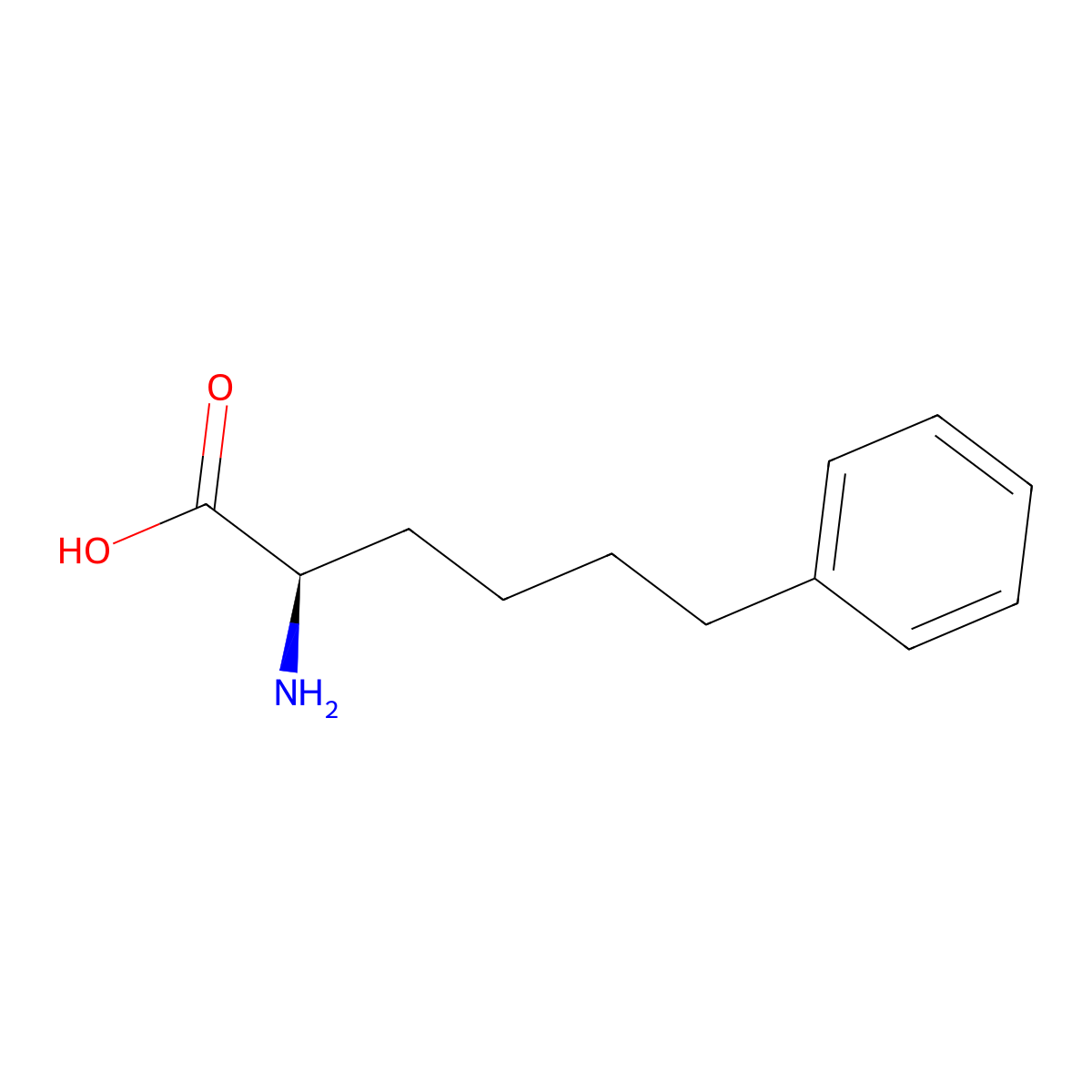 (R)-2-Amino-6-phenylhexanoic acid molecular structure, CAS 36061-09-3