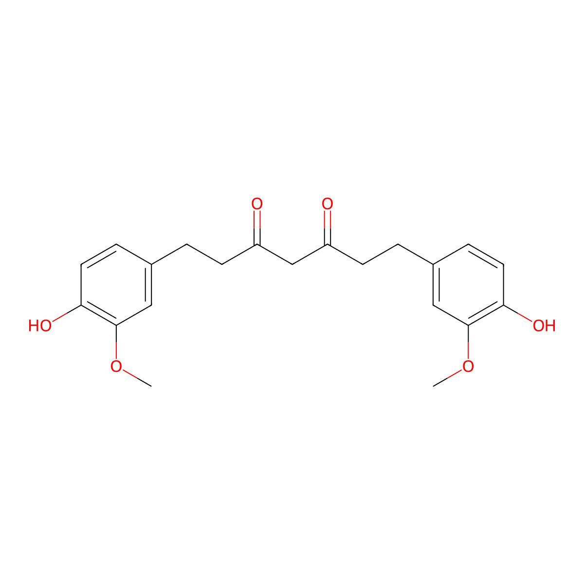 Tetrahydrocurcumin molecular structure, CAS 36062-04-1
