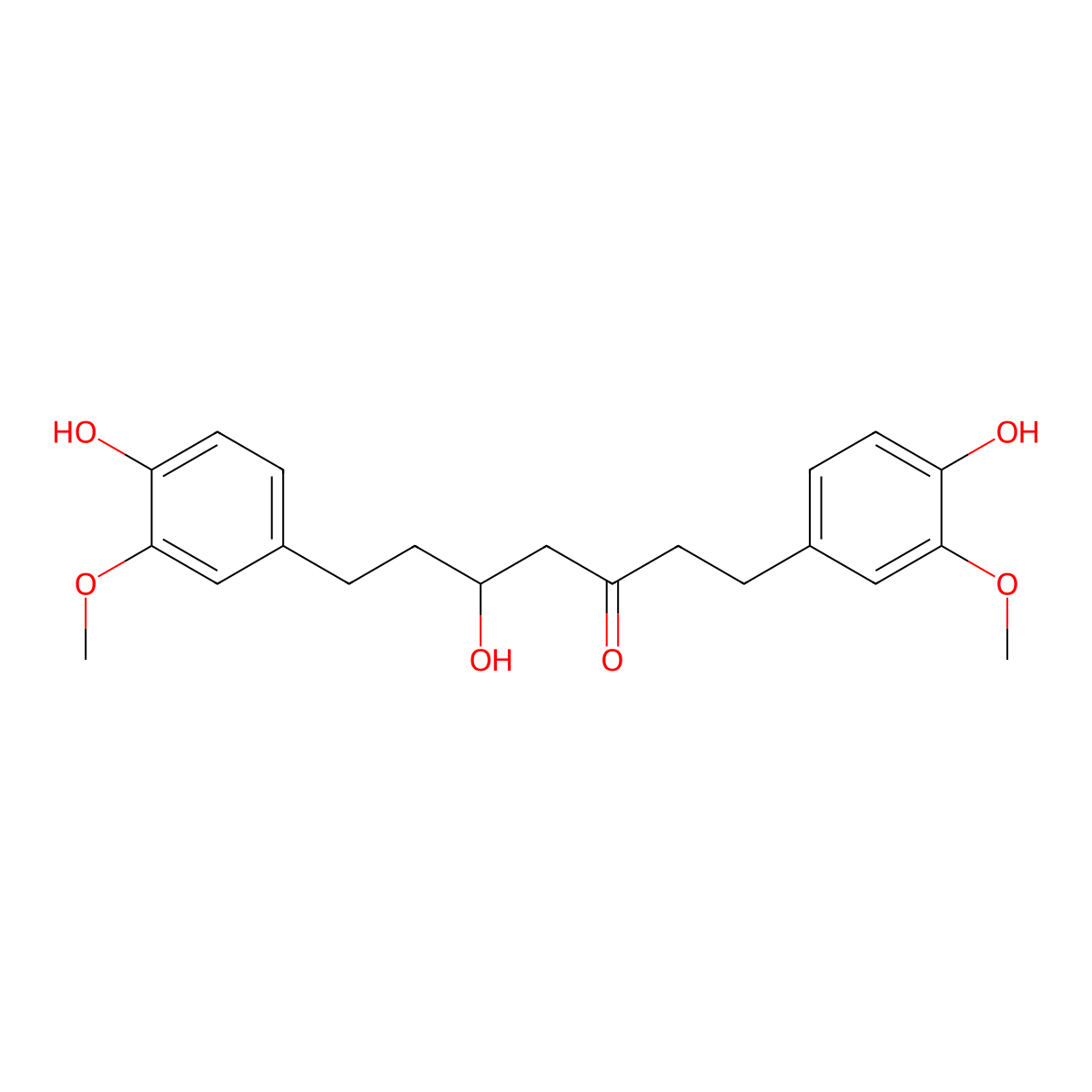 Hexahydrocurcumin molecular structure, CAS 36062-05-2