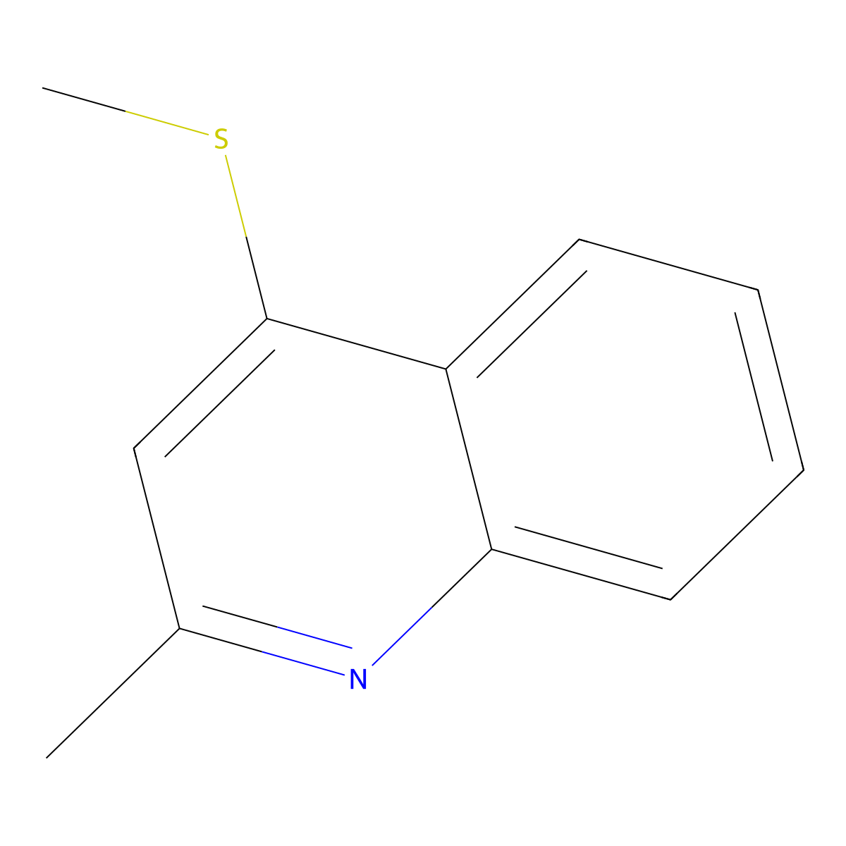 2-Methyl-4-(methylthio)quinoline molecular structure, CAS 36063-25-9