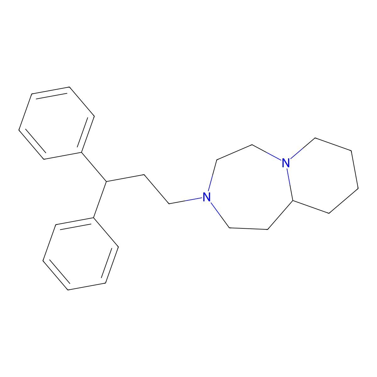 3-(3,3-Diphenylpropyl)decahydropyrido[1,2-d][1,4]diazepine molecular structure, CAS 36063-97-5